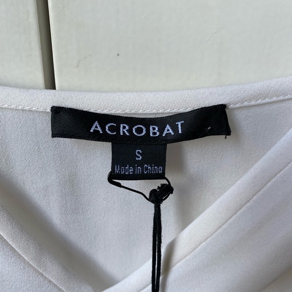 Acrobat Silk White Blouse Top Size Small - Picture 3 of 7